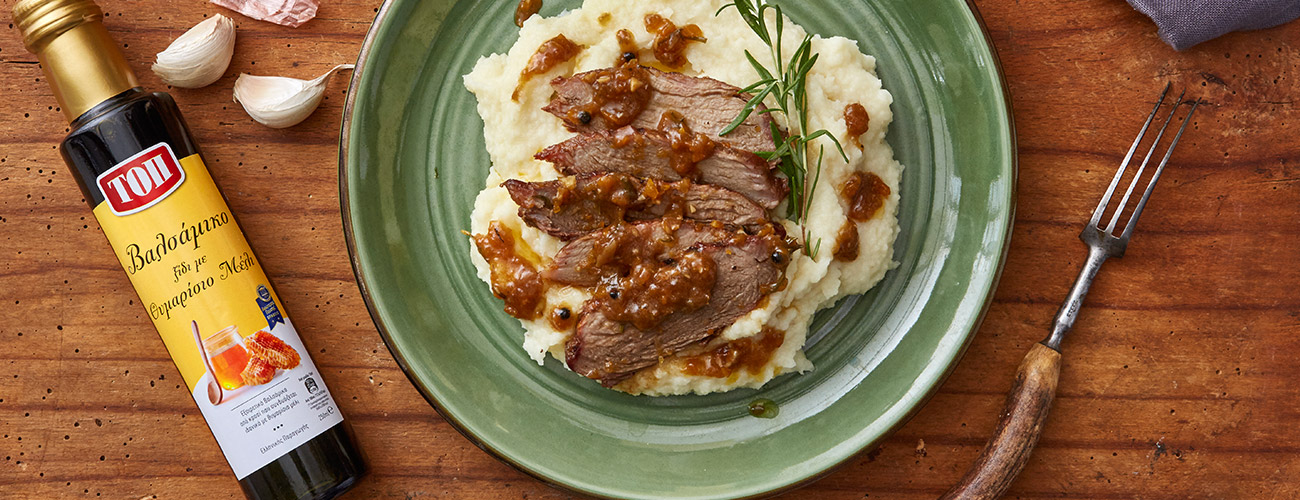 WILD BOAR FILLET WITH CELERY ROOT PUREE